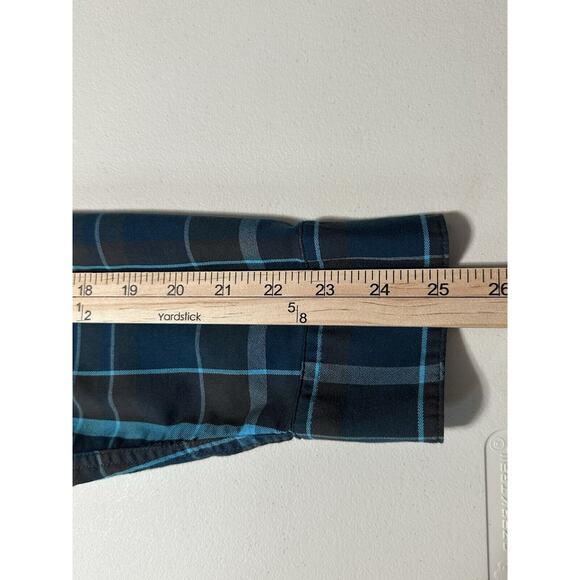 Wrangler Shirt Mens L Button Up Long Sleeve Regular Fit Blue/Brown Back Vented - Picture 11 of 11